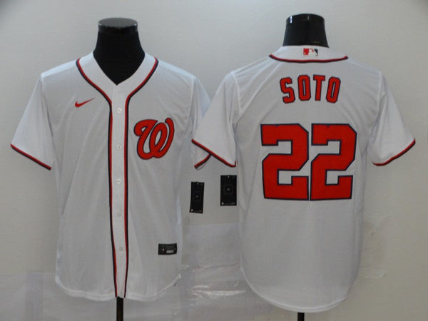 Men's Washington Nationals Juan Soto #22 White Replica Baseball Jersey