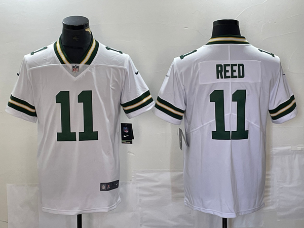 Men's Green Bay Packers Jayden Reed #11 White Player Game Jersey