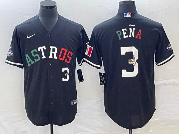 Men's Houston Astros Jeremy Pena #3 Black Alternate Replica Jersey