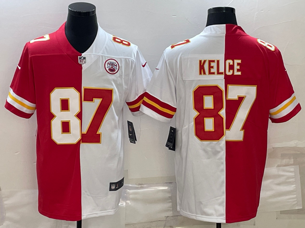 Men's Kansas City Chiefs Travis Kelce #87 Red/White Game Jersey