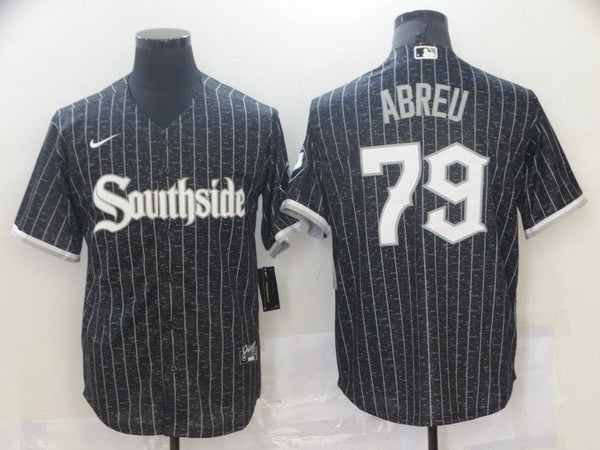 Men's Chicago White Sox Jose Abreu #79 Black Stitched Jersey