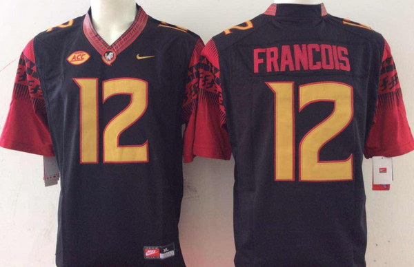 Men's Florida State Seminoles Deondre Francois #12 Black Player Game Jersey