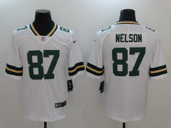 Men's Green Bay Packers Jordy Nelson #87 White Game Player Jersey