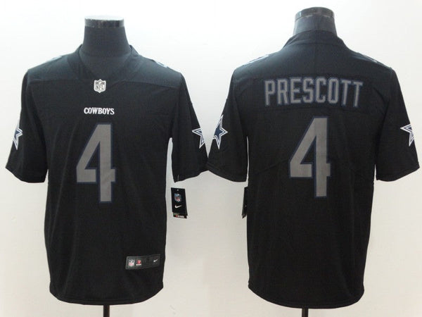 Men's Dallas Cowboys Dak Prescott #4 Black Alternate Player Game Jersey