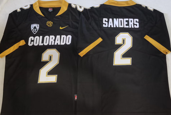 Men's Colorado Buffaloes Shedeur Sanders #2 Black Player Game Jersey