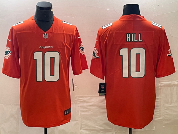 Men's Miami Dolphins Tyreek Hill #10 Orange Game Jersey