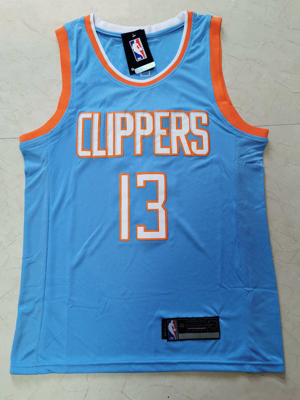 Men's LA Clippers Paul George #13 NBA Light Blue Classics Jersey