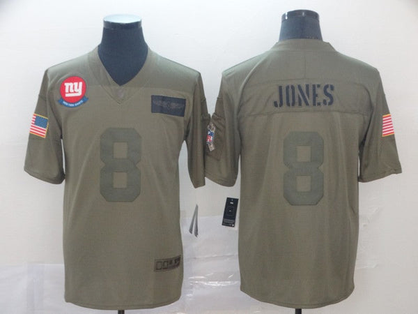 Men's New York Giants Daniel Jones #8 Brown Game Jersey