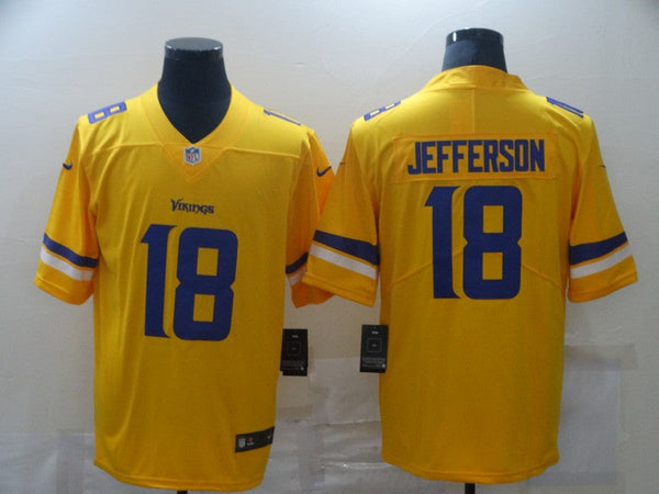 Men's Minnesota Vikings Justin Jefferson #18 Yellow Inverted Legend Jersey