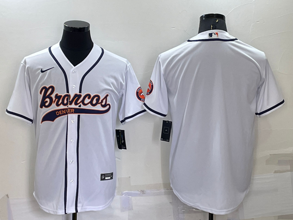 Men's Denver Broncos White Blank Jersey