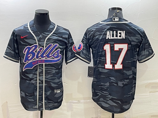 Men's Buffalo Bills Josh Allen #17 Grey Camouflage Game Jersey Joint Edition