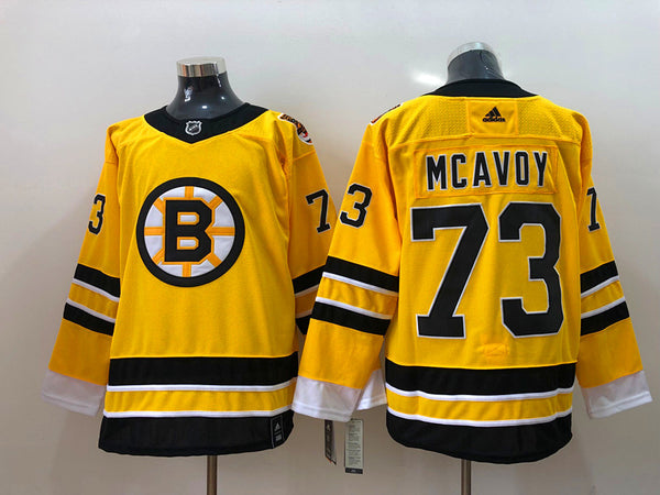 Men's Boston Bruins Charlie McAvoy #73 Yellow Replica Player Jersey