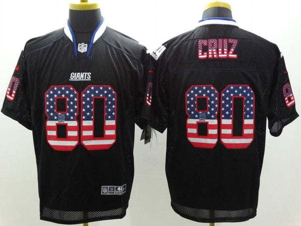 Men's New York Giants Victor Cruz #80 Black Game Jersey