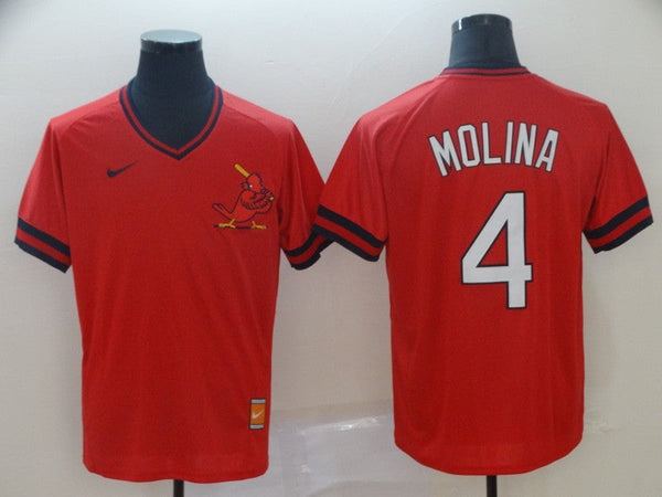 Men's St. Louis Cardinals Yadier Molina #4 Red Stitched Jersey