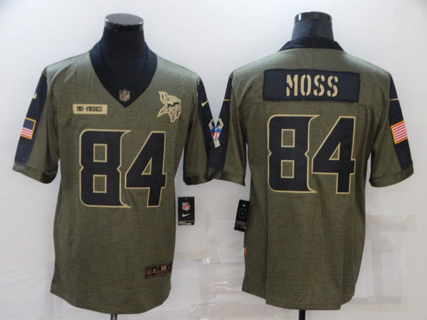 Men's Minnesota Vikings Randy Moss #84 Brown Game Jersey