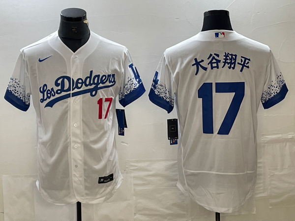 Men's Los Angeles Dodgers Shohei Ohtani #17 White Limited Player Jersey