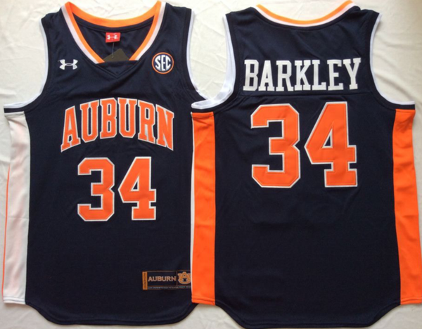 Men's Auburn Tigers Charles Barkley #34 Navy Player Game Jersey