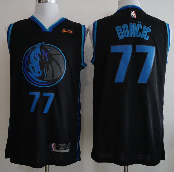 Men's Dallas Mavericks Luka Doncic #77 Black Swingman Jersey