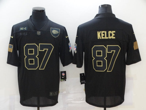 Men's Kansas City Chiefs #87 Travis Kelce Black Game Player Jersey