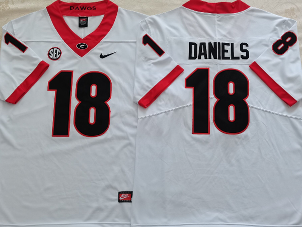 Men's Georgia Bulldogs JT Daniels #18 White Player Game Jersey