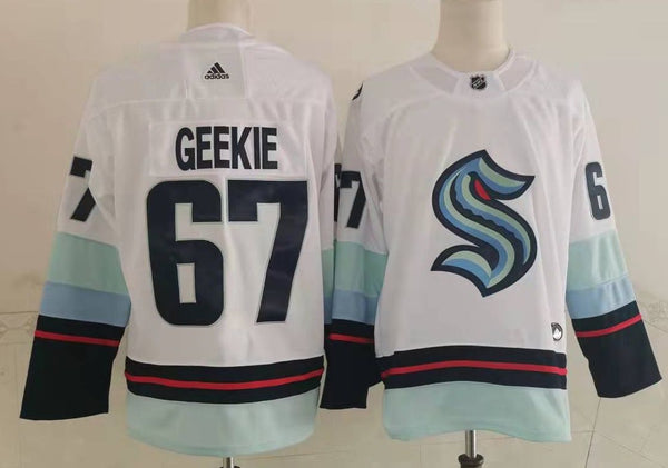 Men's Seattle Kraken Morgan Geekie #67 White Home Breakaway Player Jersey