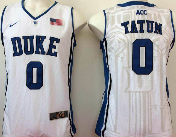 Men's Duke Blue Devils Jayson Tatum #0 White Player Jersey