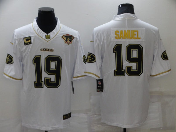 Men's San Francisco 49ers Deebo Samuel #19 White 75th Anniversary Player Jersey