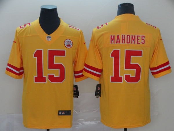 Men's Kansas City Chiefs Patrick Mahomes Yellow Inverted Legend Jersey