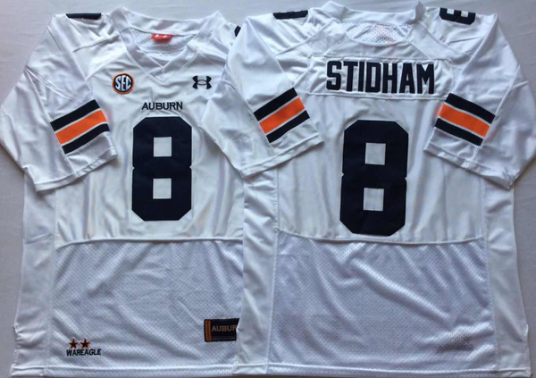 Men's Auburn Tigers Jarrett Stidham #8 White Player Game Jersey