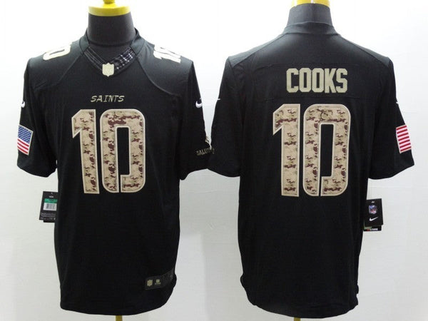 Men's New Orleans Saints Brandin Cooks #10 Black Game Player Jersey