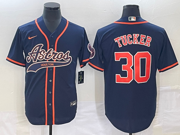 Men's Houston Astros Kyle Tucker #30 Navy Replica Jersey Joint Edition