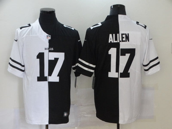 Men's Buffalo Bills Josh Allen #17 Black/White Game Jersey