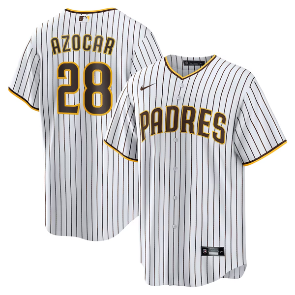 Men's San Diego Padres Jose Azocar #28 White Home Replica Player Jersey