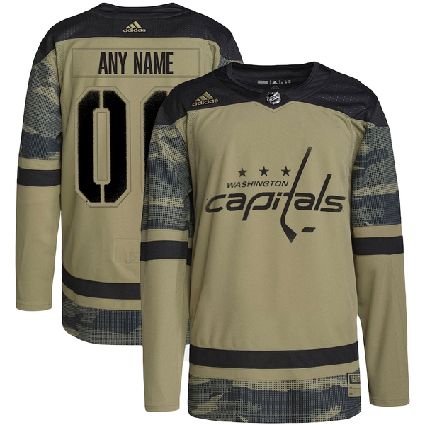 Men's Washington Capitals Camo Military Appreciation Team Authentic Custom Practice Jersey