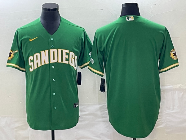 Men's San Diego Padres Green Replica Blank Jersey