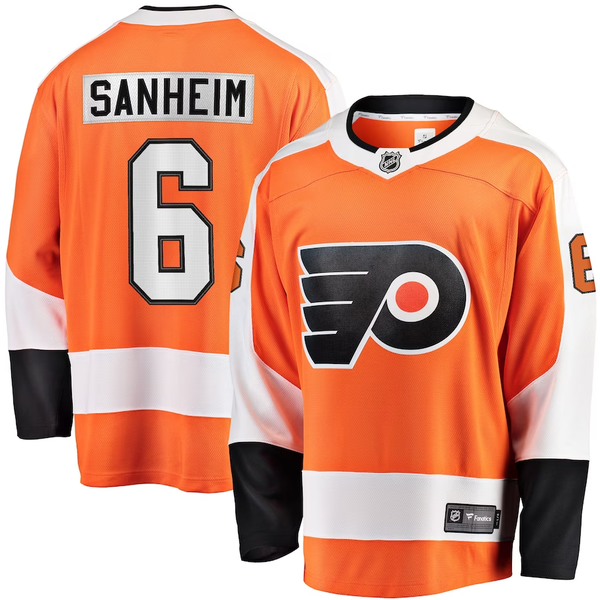 Men's Philadelphia Flyers Travis Sanheim #6 Orange Player Game Jersey