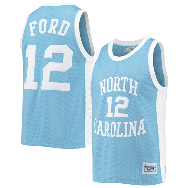 Men's North Carolina Tar Heels Ford Carolina #12 Blue Player Jersey