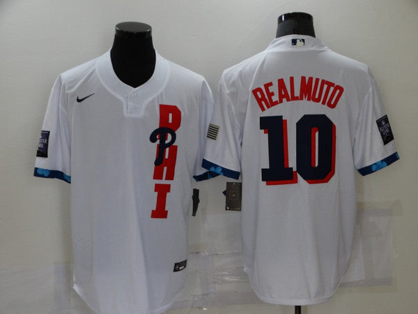 Men's Philadelphia Phillies J.T. Realmuto #10 White All Star Player Jersey