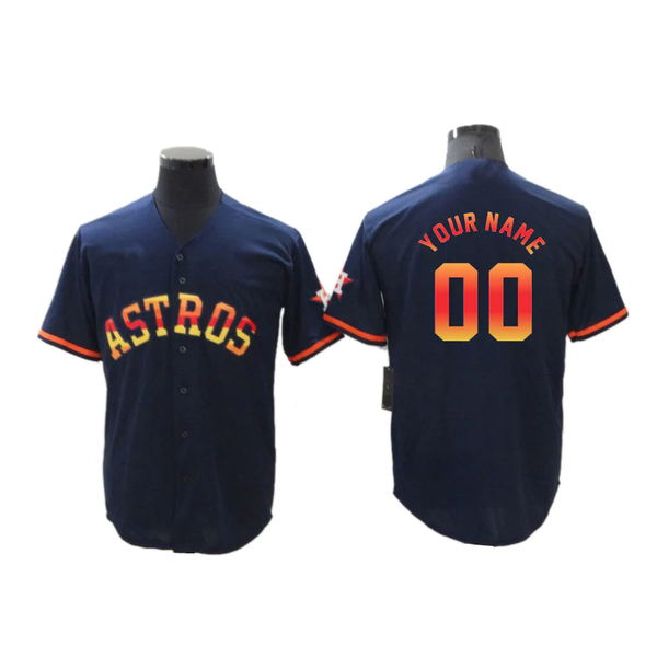 Men's Houston Astros Navy Replica Custom Jersey