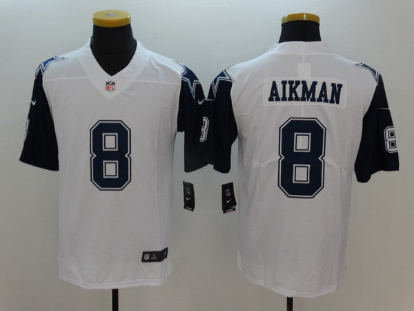 Men's Dallas Cowboys Troy Aikman #8 White Game Player Jersey