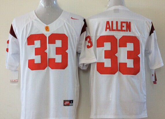 Men's USC Trojans Marcus Allen #33 White Player Game Jersey