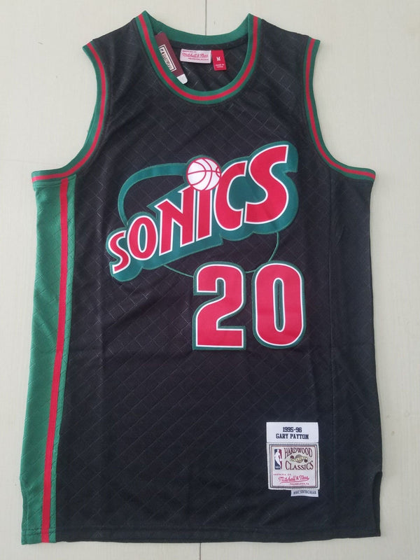 Men's Seattle SuperSonics Gary Payton 1995-96 Black Hardwood Classics Swingman Jersey