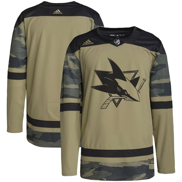 Men's San Jose Sharks Camo Military Appreciation Team Authentic Practice Blank Jersey