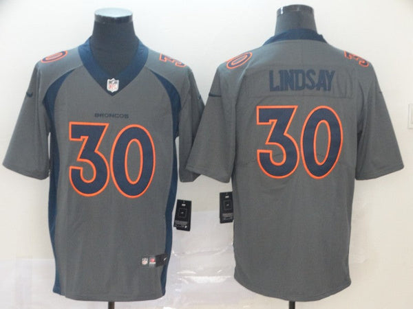 Men's Denver Broncos Phillip Lindsay #30 Gray Inverted Legend Jersey