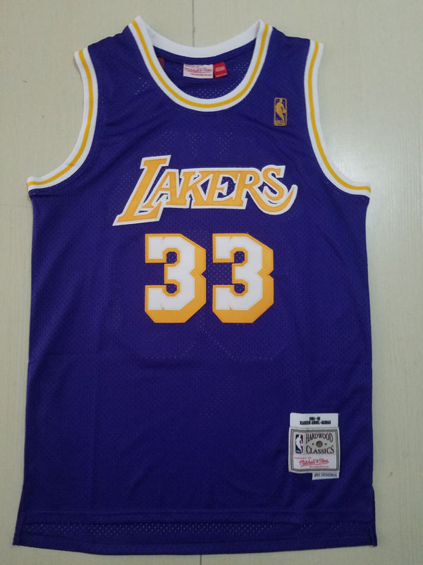 Men's Los Angeles Lakers Kareem Abdul-Jabbar Hardwood Classics Swingman Jersey