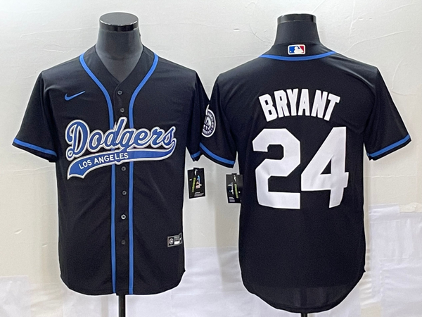 Men's Los Angeles Dodgers Kobe Bryant #24 Black Player Jersey Joint Edition