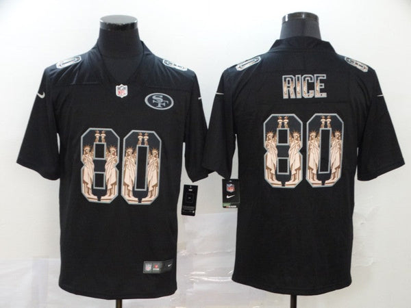 Men's San Francisco 49ers #80 Jerry Rice Black Team Game Jersey