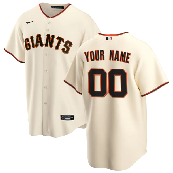 Men's San Francisco Giants Cream Home Replica Custom Jersey