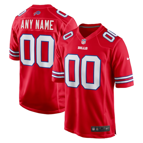 Custom Buffalo Bills Red Alternate Game Jersey