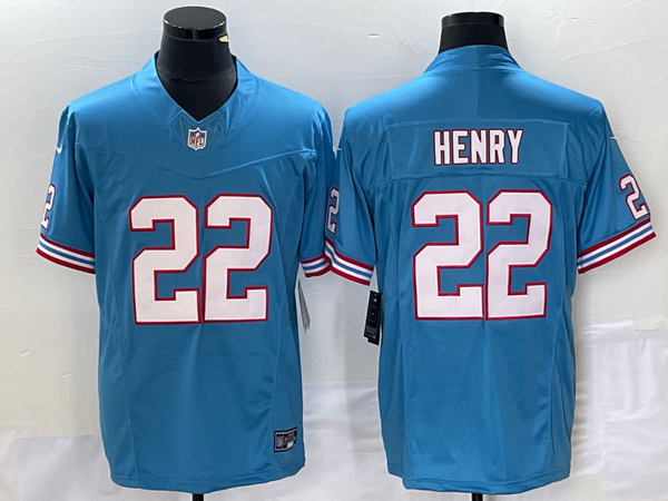 Men's Tennessee Titans Derrick Henry #22 Light Blue Oilers Throwback Vapor F.U.S.E. Limited Jersey